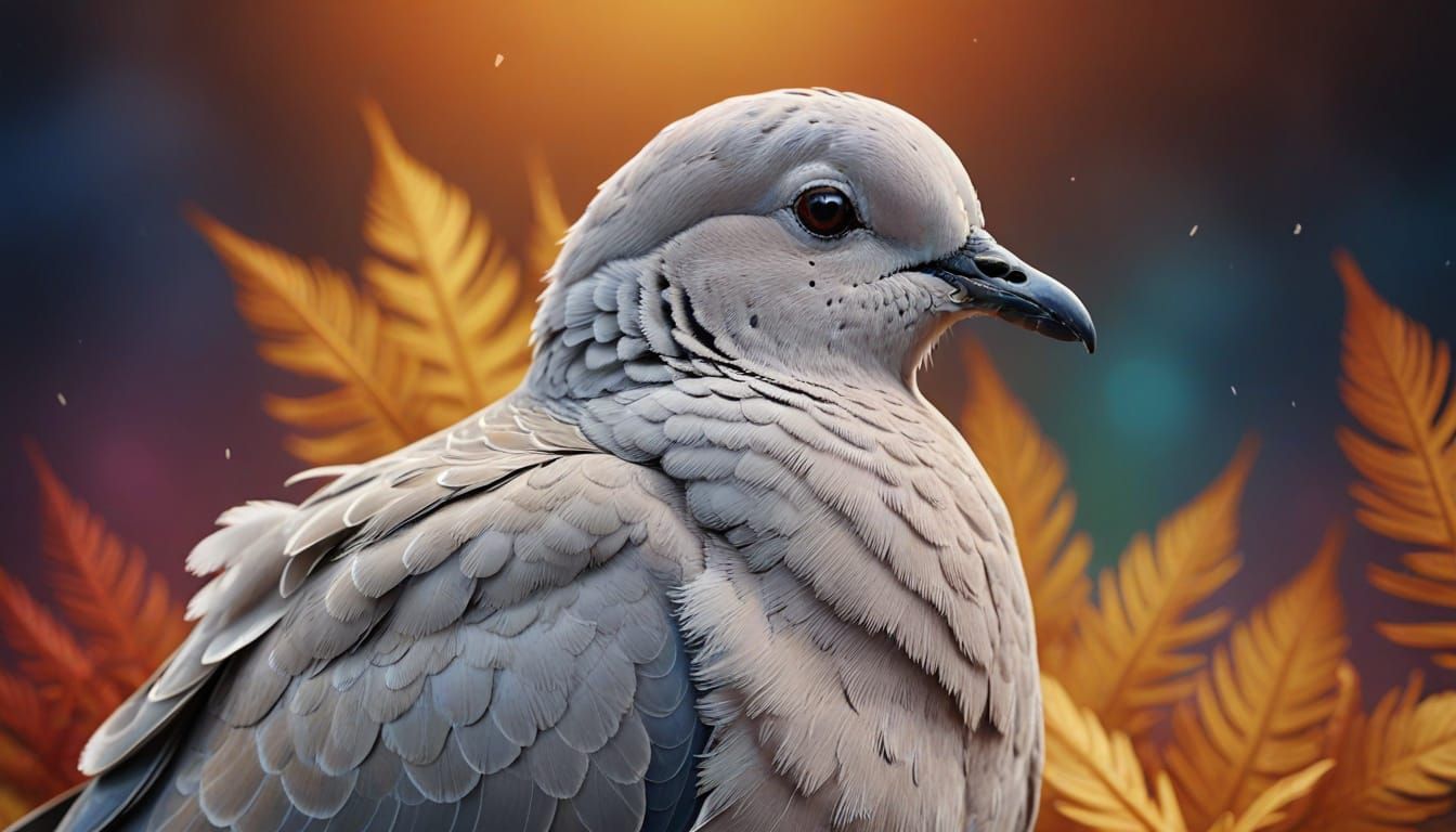 Glistening Dove in Vibrant Splash Art Style