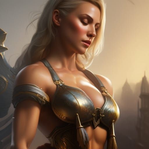 Muscular Woman in Dark Fantasy Concept Art