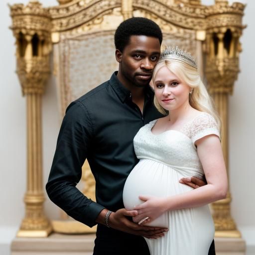 Black King Holds Pregnant Queen: Photography