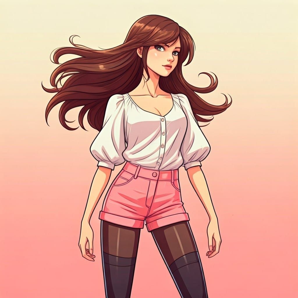 Vibrant City Girl in Parisian Style