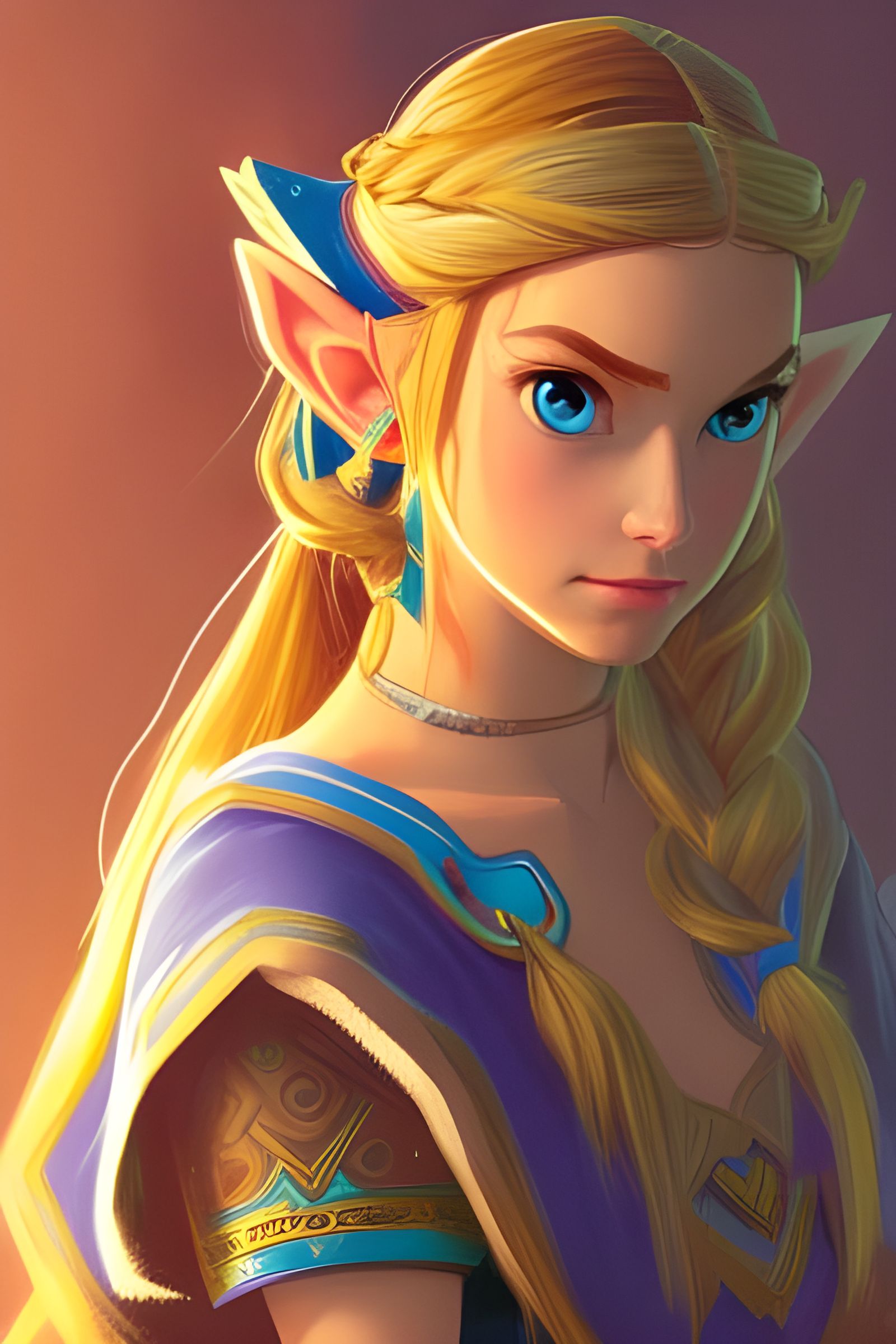 Princess Zelda in Disney Comic Book Style