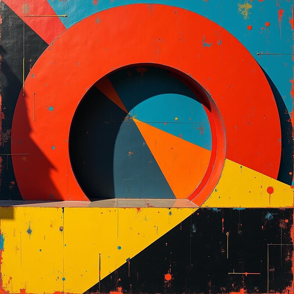 Bold Pop Art Abstraction in Digital Triadic Colors