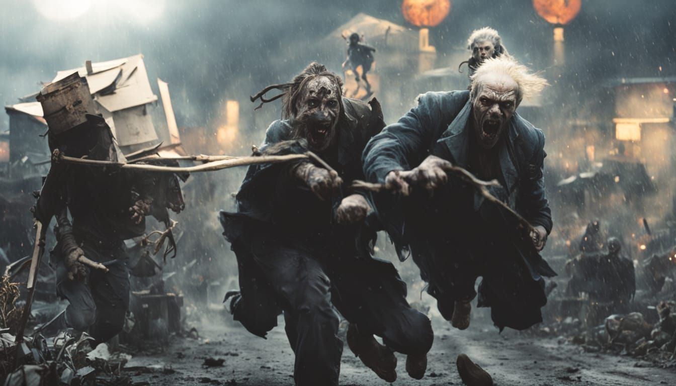 Dark Fantasy Town Escape in Golden Light