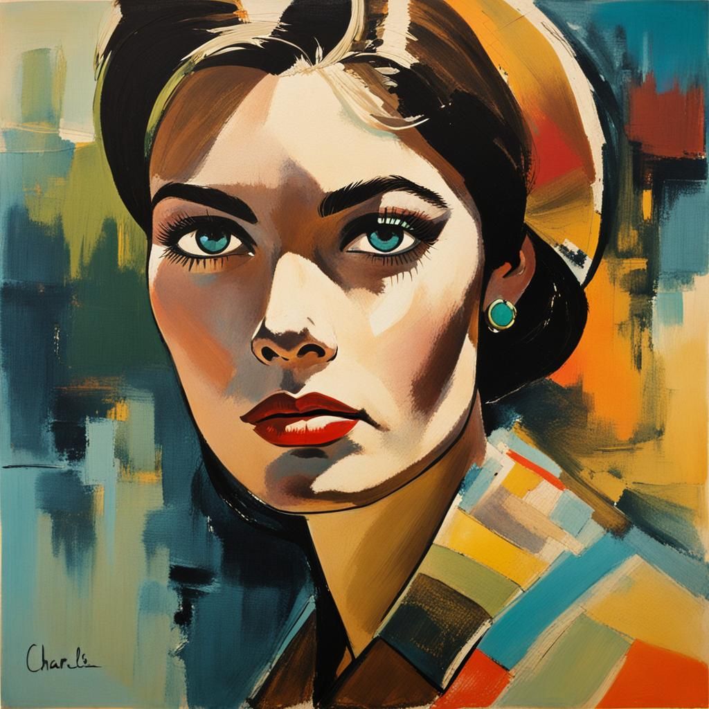 Colorful 1960s Portrait of a Beautiful Woman