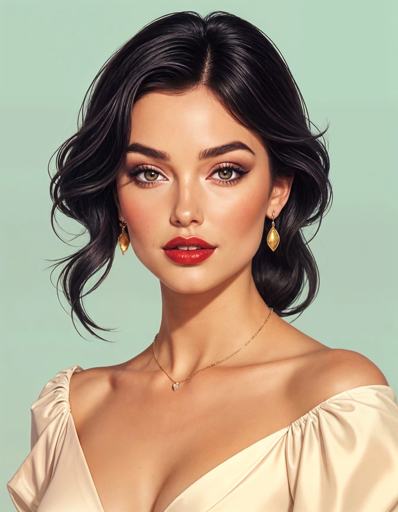 Airbrushed Portrait in Pastel Colors, Dadaism References