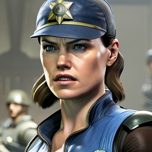 Jill Valentine Portrait in Comic Book Art Style