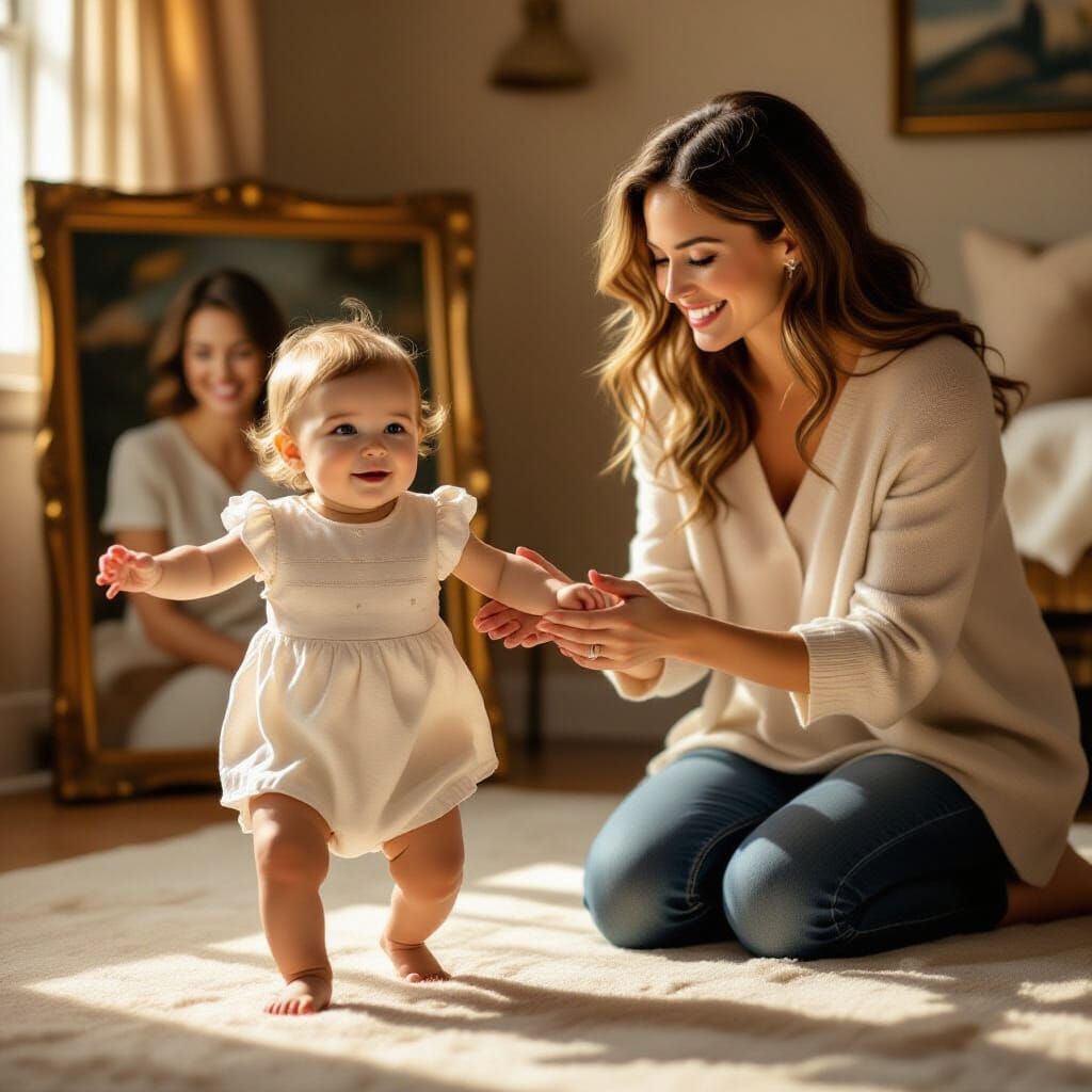 Baby's First Steps Portrait in Annie Leibovitz Style