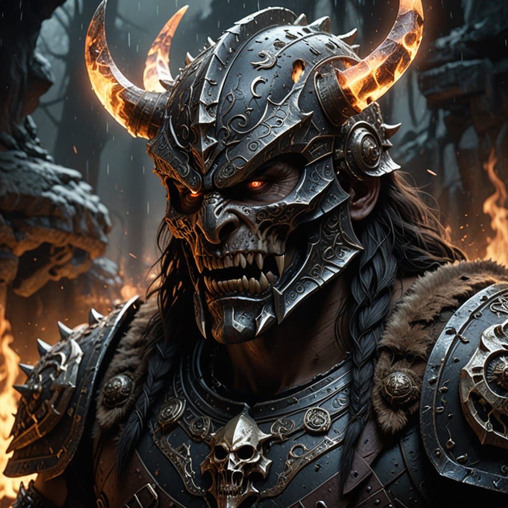 Barbarian Helmet Forged From Predator Skull