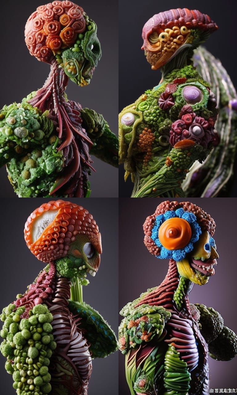 Barnacle Mermaid Zombie in Grotesque Collage Style