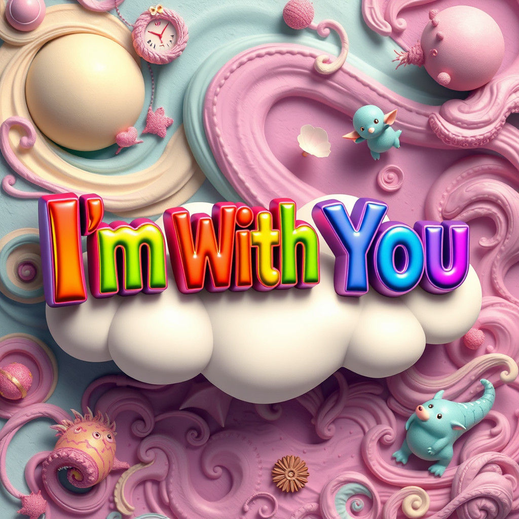 Vibrant Rainbow Block Font Spelling Out I'm With You Amidst ...