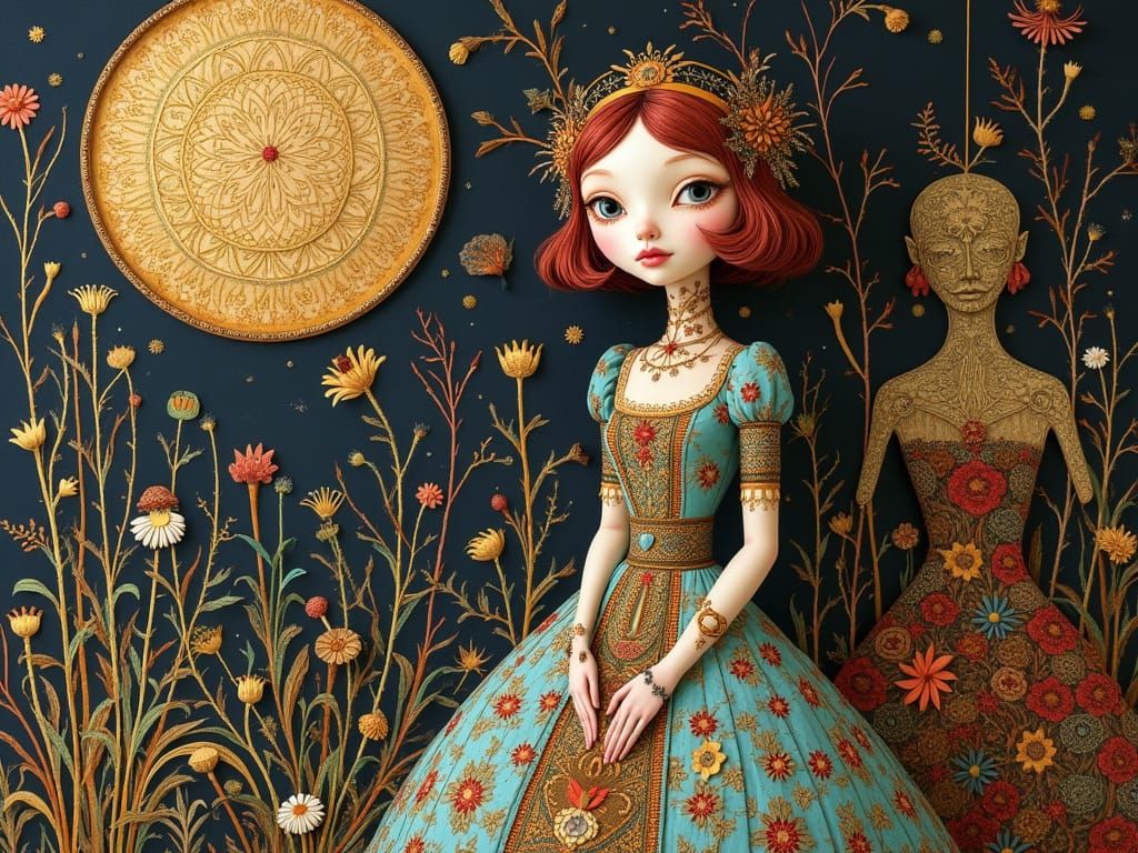 Architextual Couture Doodleblend Petrykivka Hyaline Poetic Quilling Melodramatic Lighting Fashion