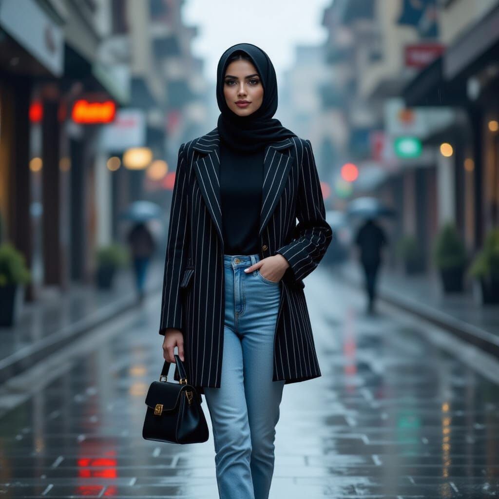 Young Woman in Modern Iranian Street Fashion
