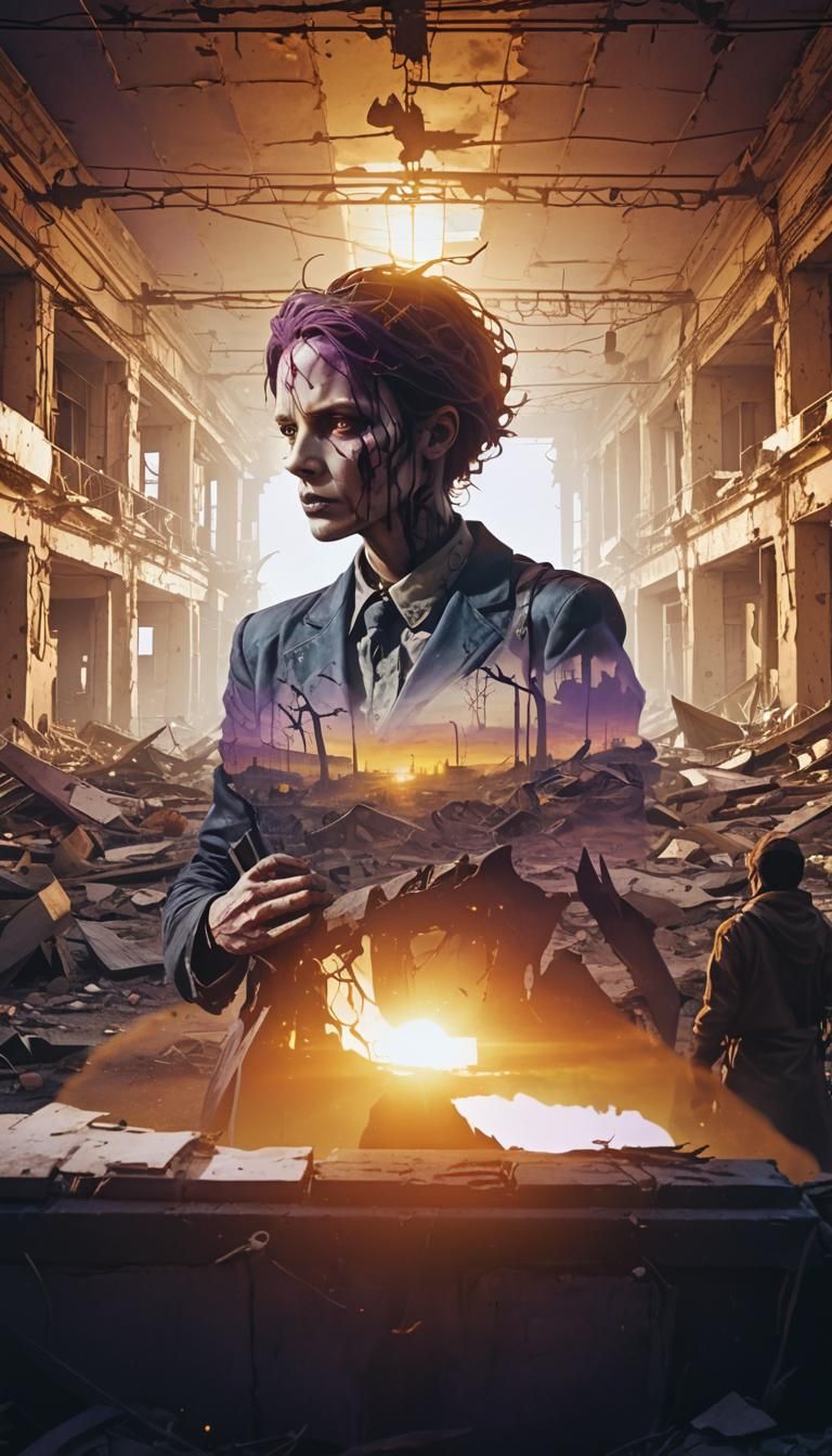 Post-Apocalyptic Figure in Dark Fantasy Art