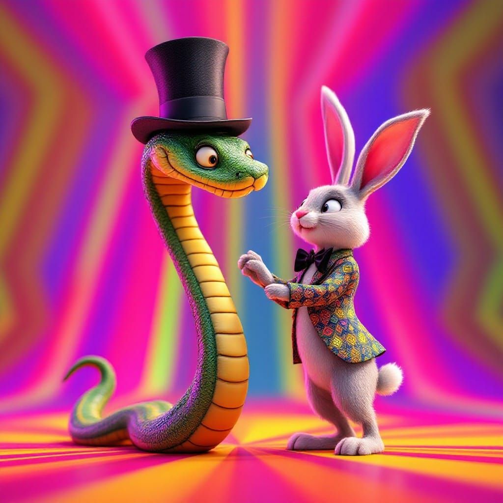 Boa Constrictor & Rabbit Tap Dancing in Pixar Style