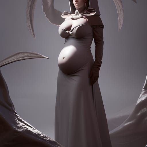 pregnant woman in latex