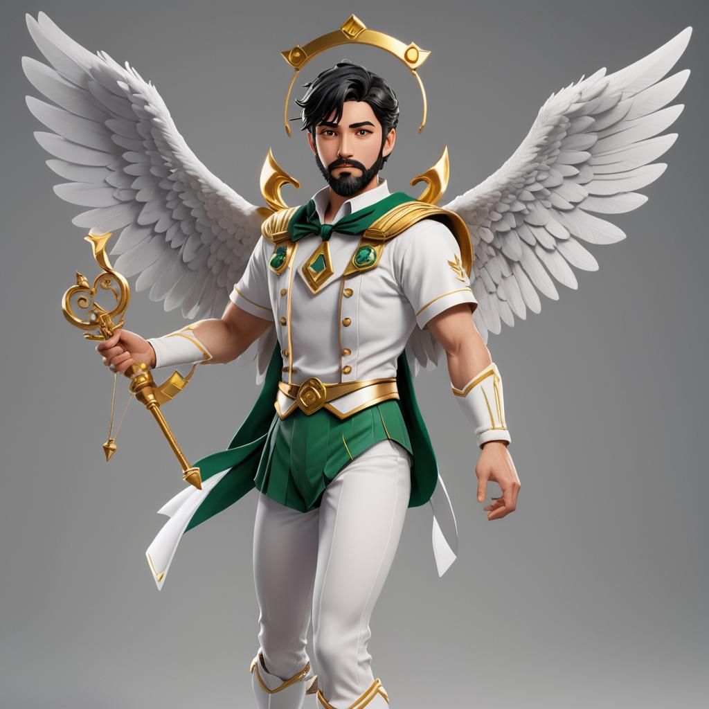 Sailor Scout Cosplay with Angel Wings, Anime Art