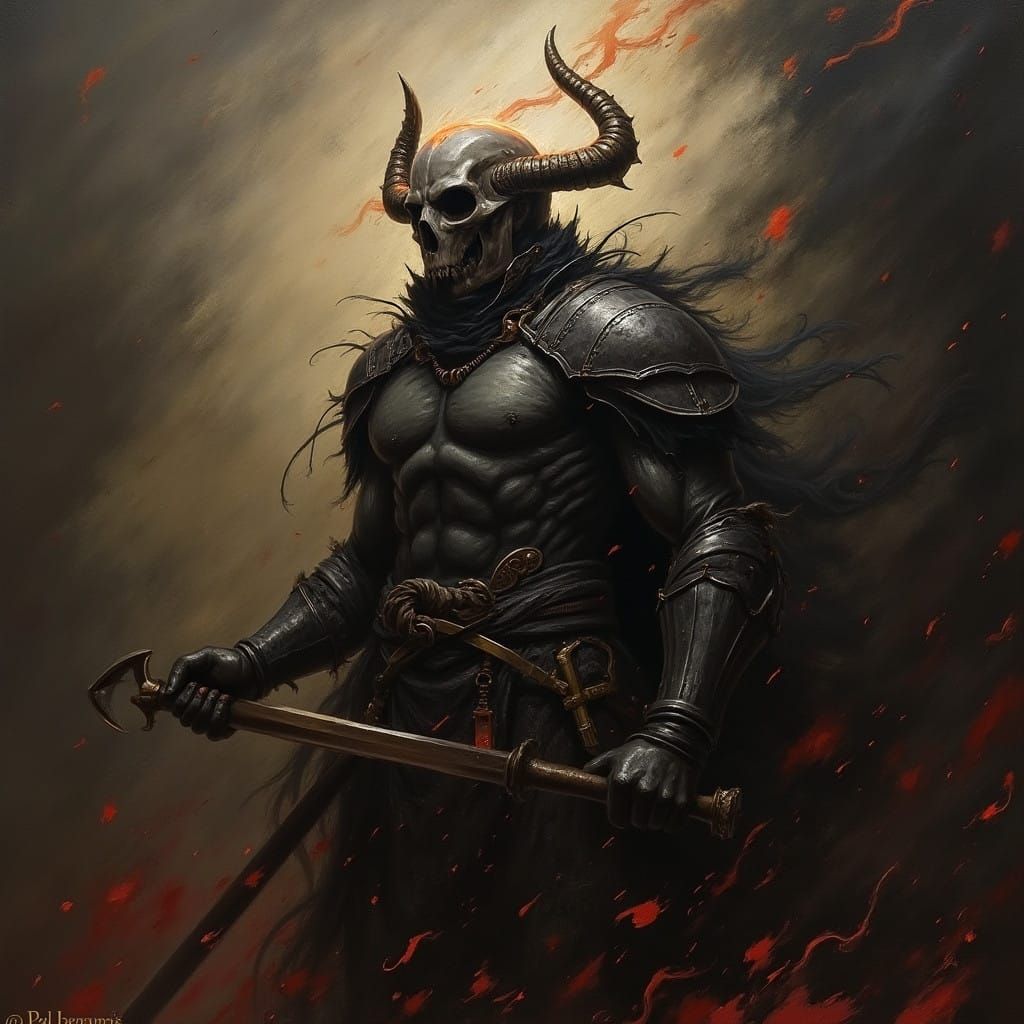 Grimdark Painting in Dark, Moody Style