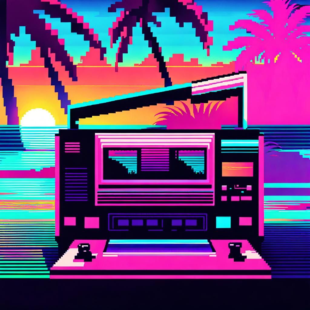 8-bit Vaporwave Breakdancer in Miami