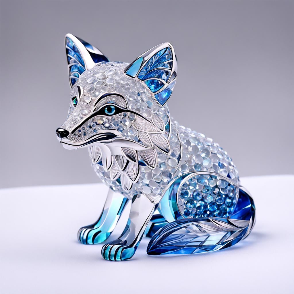 Crystal Fox: Intricate and Detailed