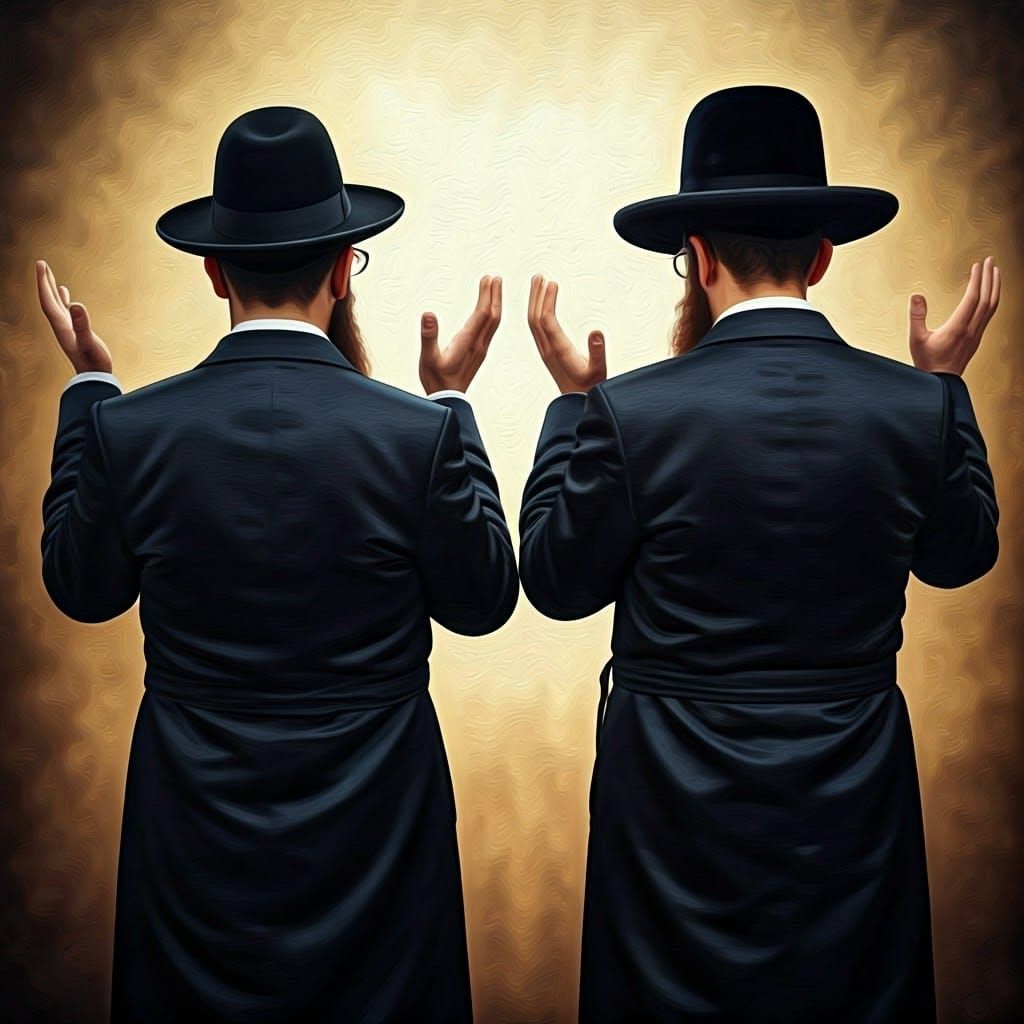 Orthodox Men Praying in Old Master Style