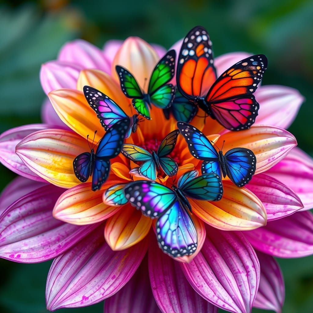 Butterfly Flower in Ethereal Digital Art Style