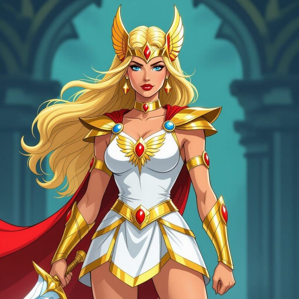 Sleek Warrior Princess Poses for Battle in Cyberpunk Style