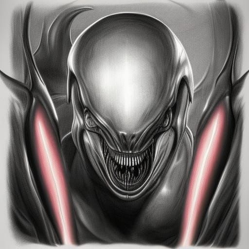 Hyperdetailed Xenomorph Concept Art on Alien Ship