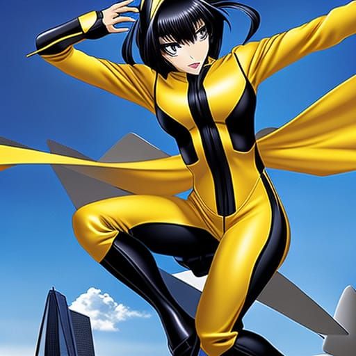 Anime Pilot in Cockpit with Holographic Displays