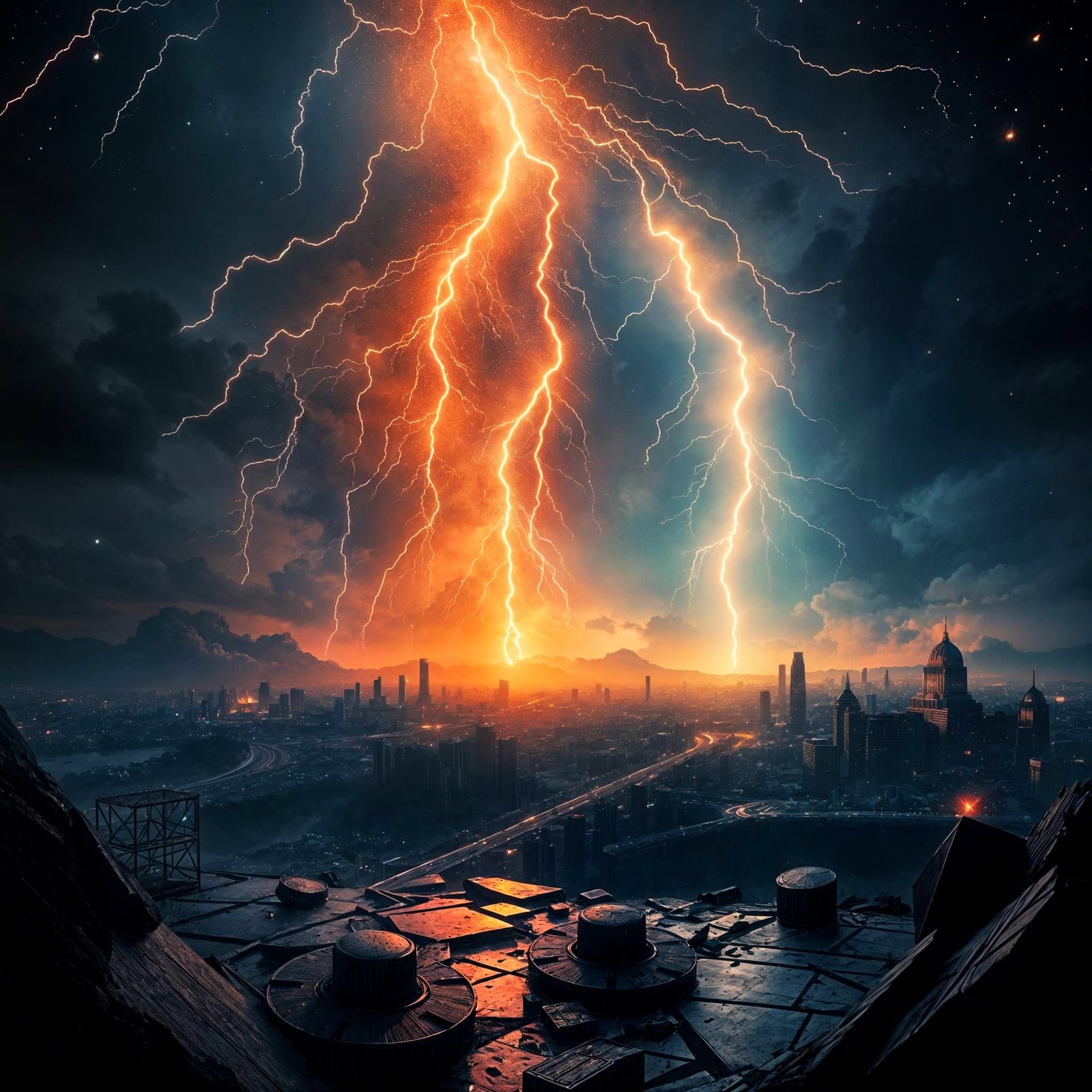 Apocalyptic Skyline in Flames