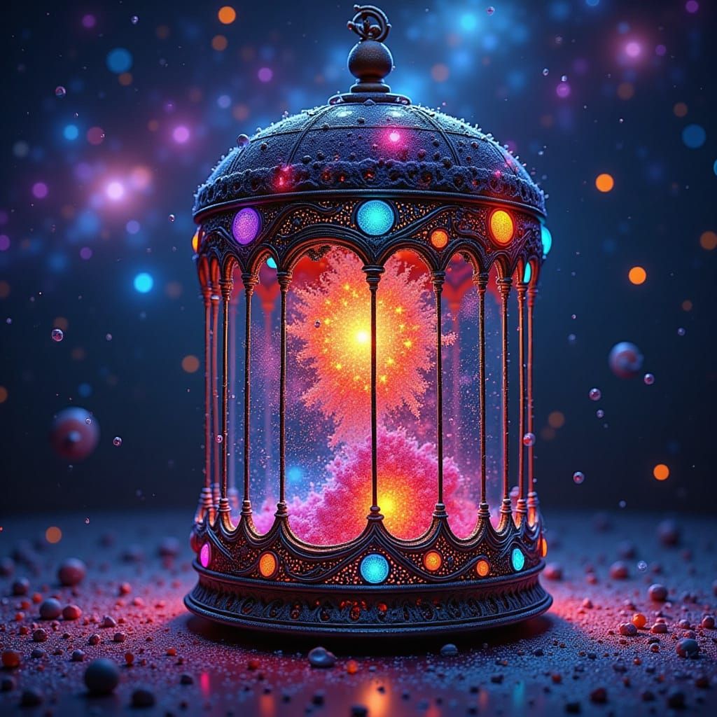 Cosmic Birdcage Opens to Vibrant Galaxy Art