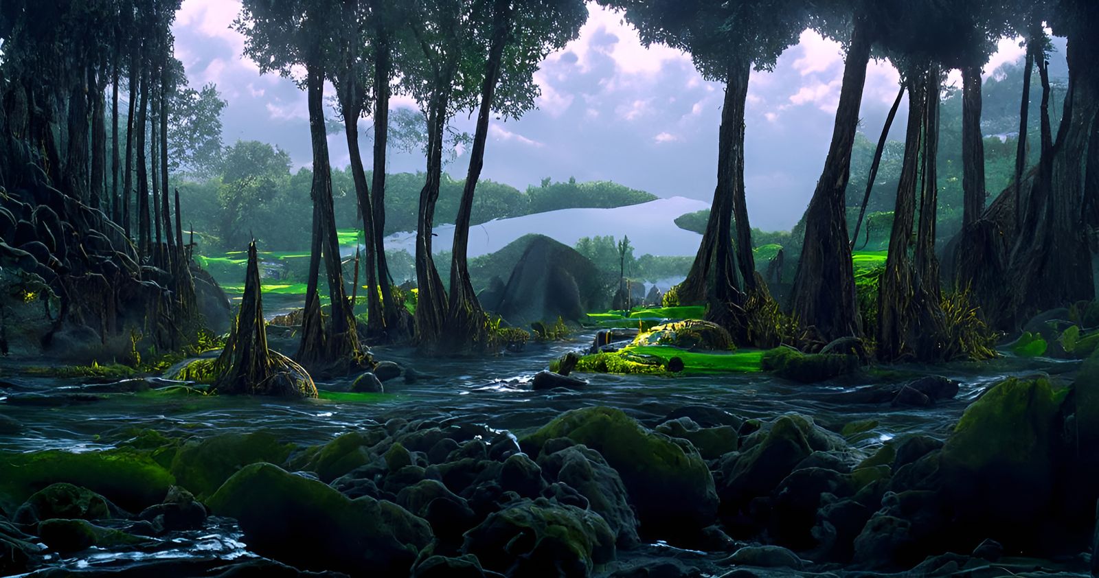 Emerald Swamp: A Digital Matte Painting