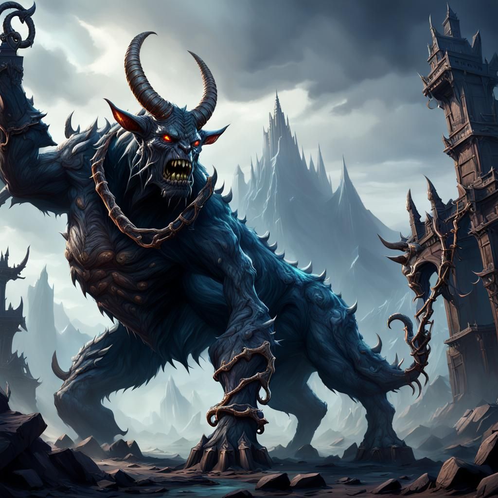 Monster in Castle Ruins: Fantasy Concept Art