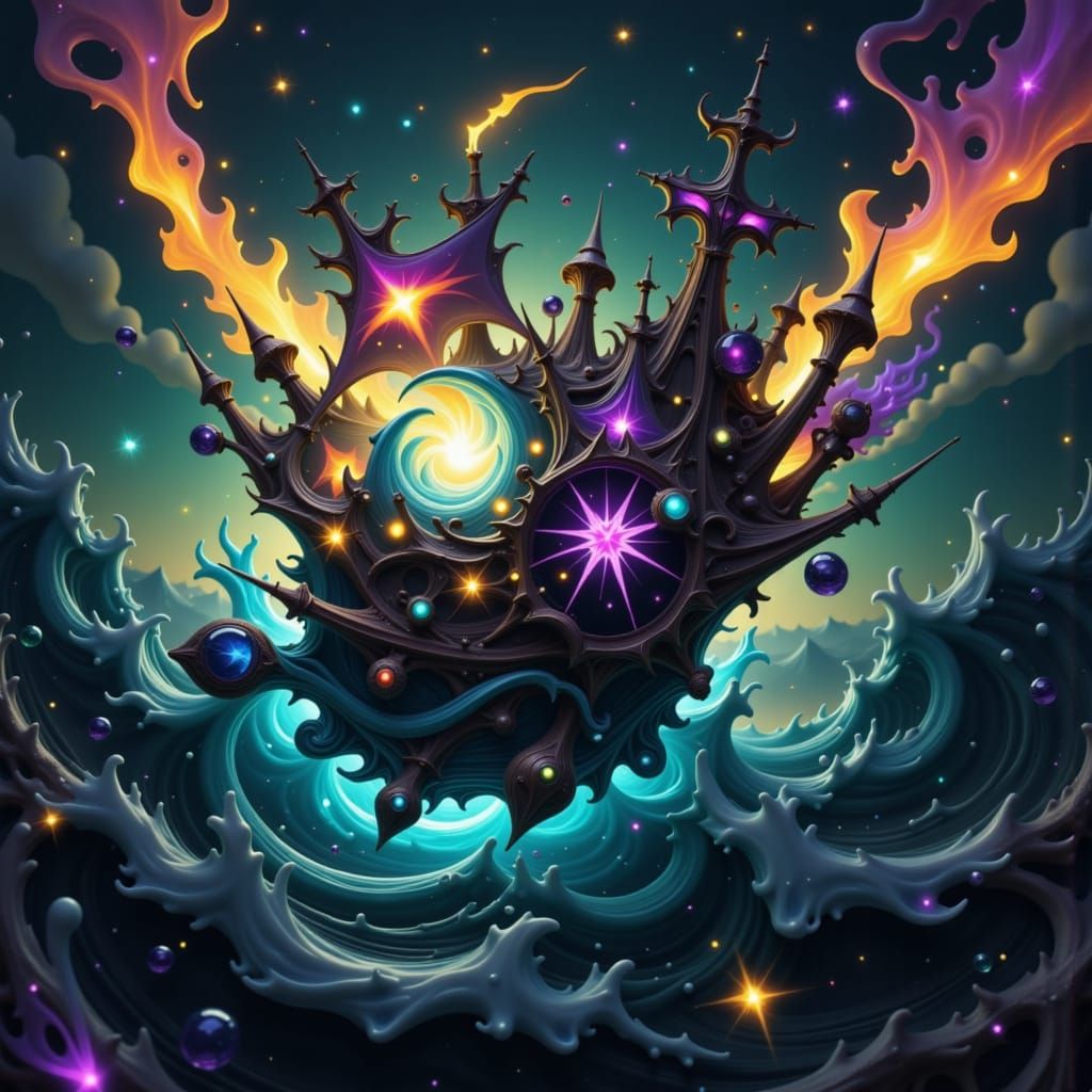 Dark Fantasy Sailor Navigating Treacherous Waters