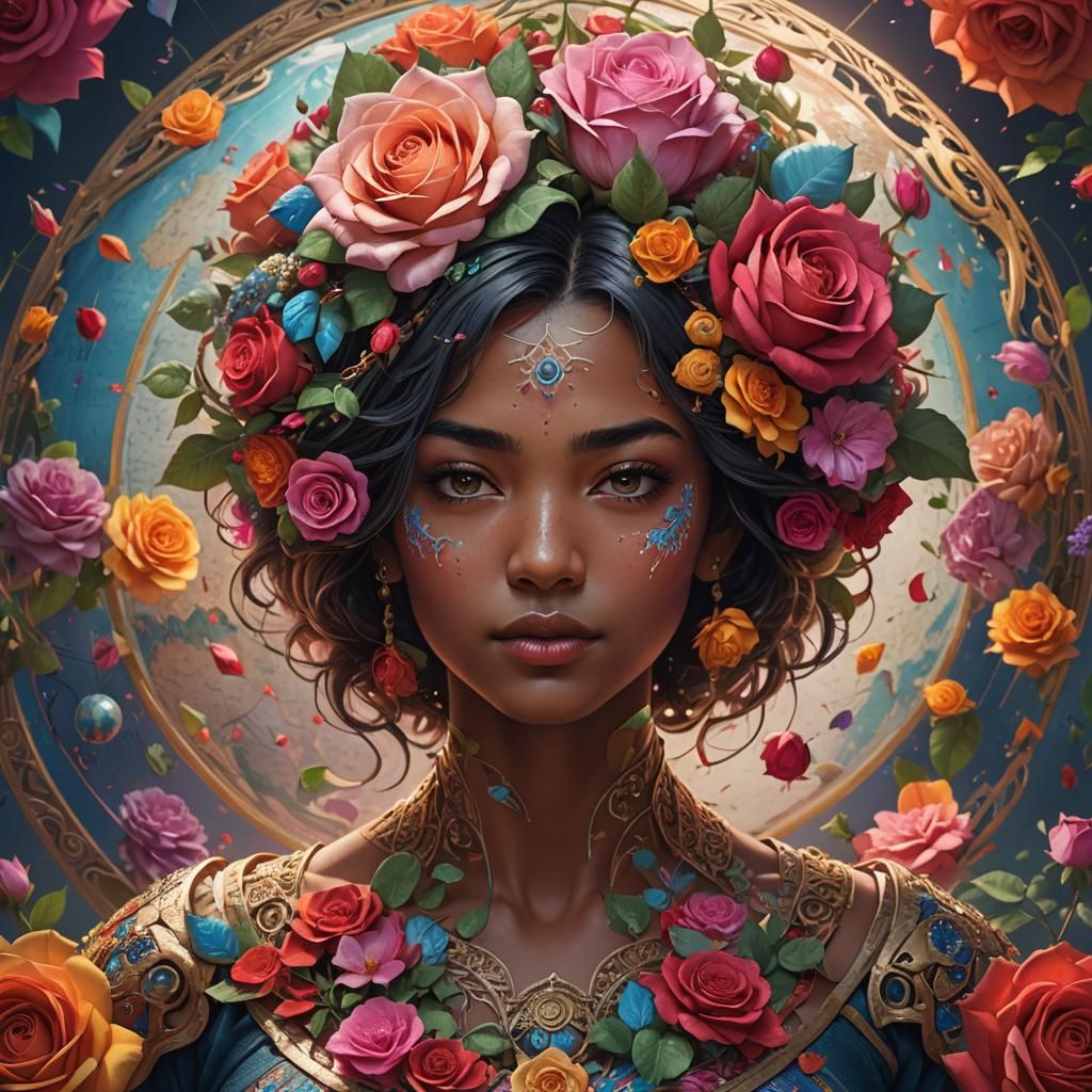 Global Unity: A Rose of World Cultures