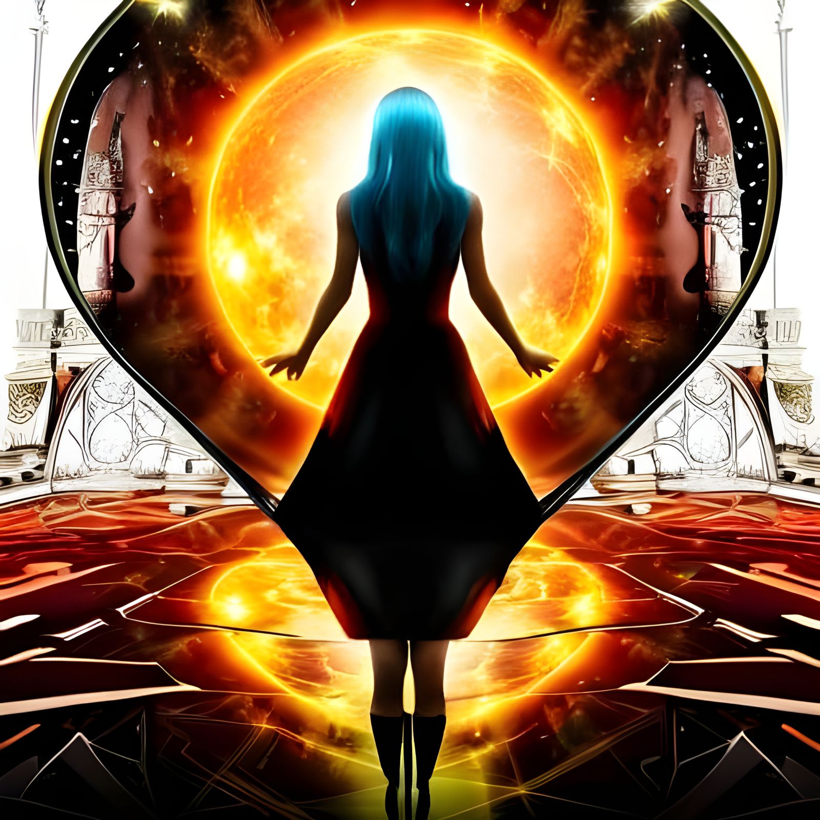 Psychedelic Mirror Image: A Bright and Colorful Display