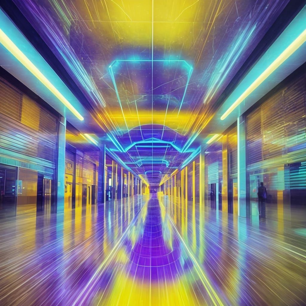 Neon Square Root Symbol in Dark Alley Concept Art