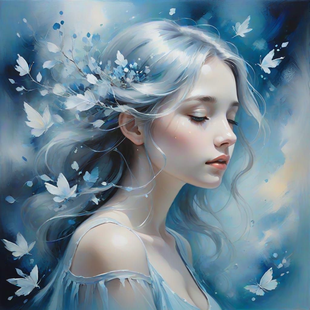 Ethereal Figure in Impressionist Acrylics