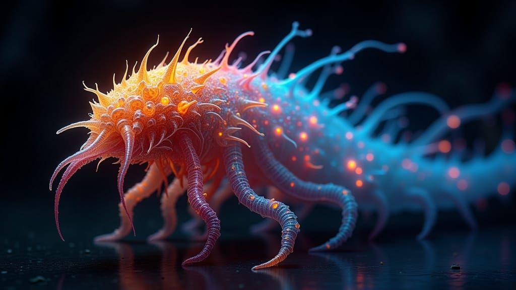 Ghostly Cryptid Microbe Fossil in Victorian Display