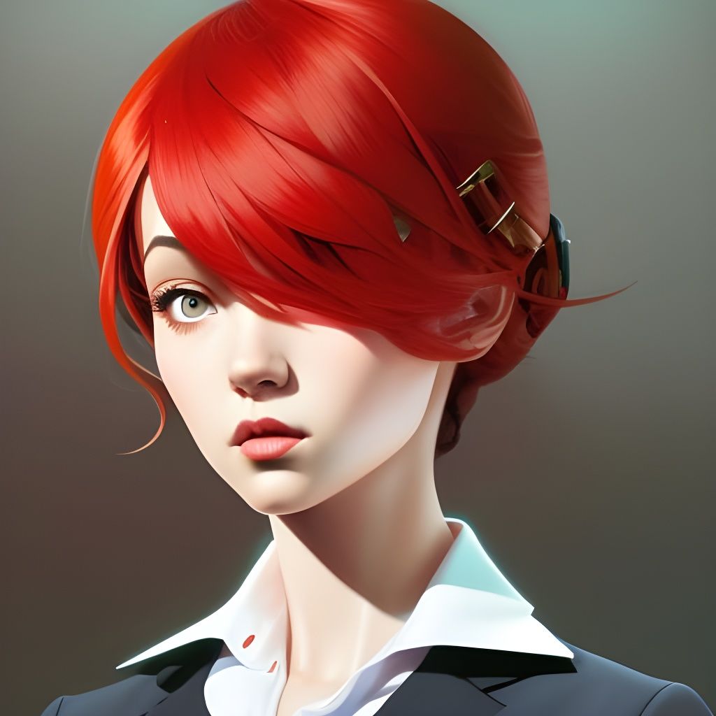 Makima Portrait in Comic Book Style