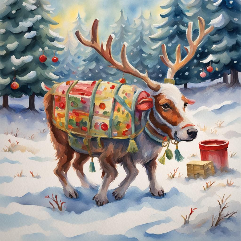 Noggin the Nog in Gouache Watercolor Style