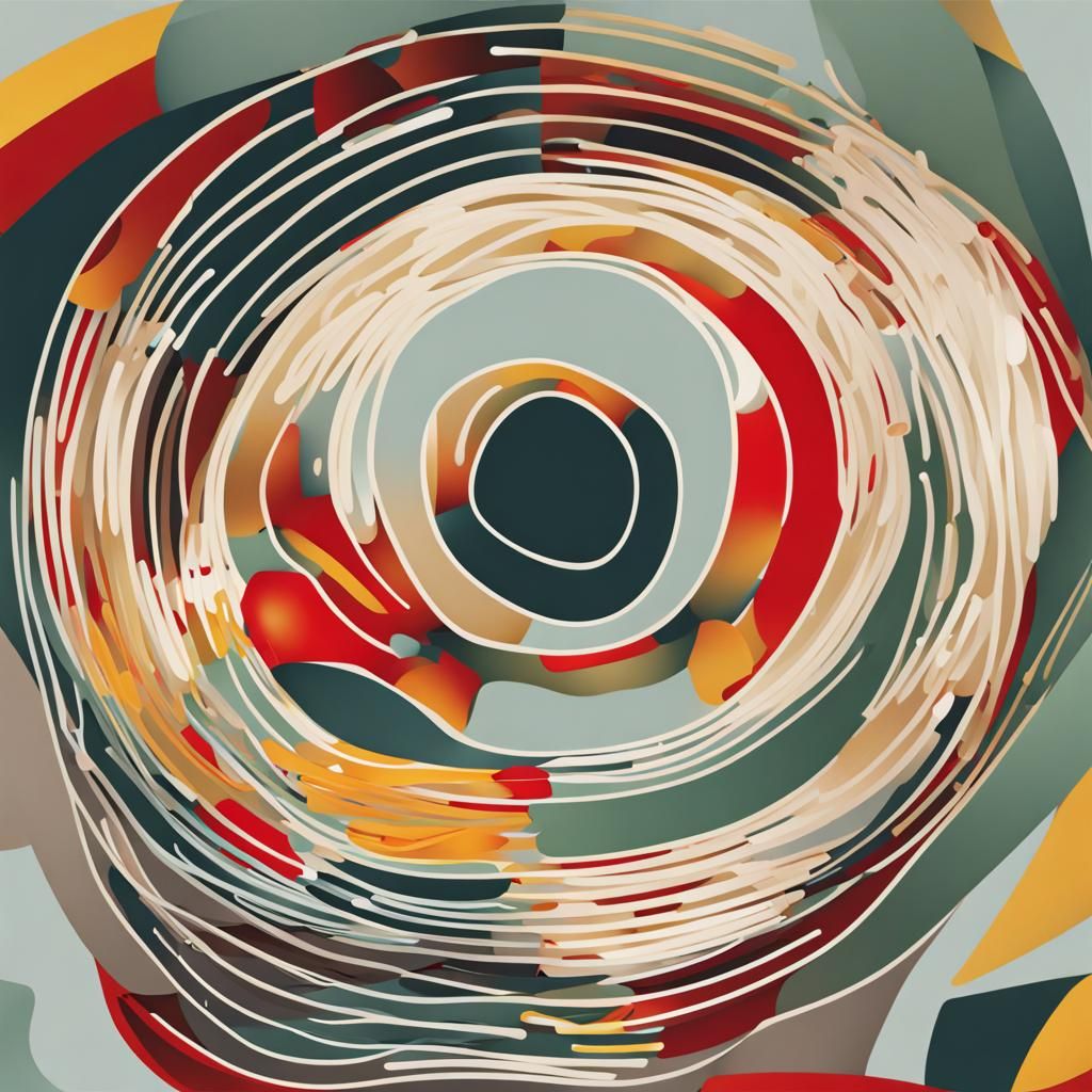 Abstract Noodle Bowl Composition