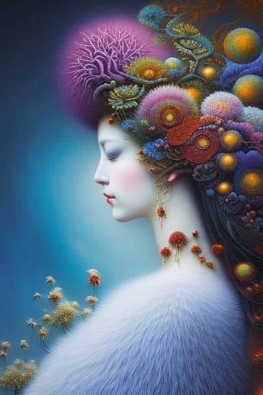 Mycelium Network in Forest: Surrealist Digital Art