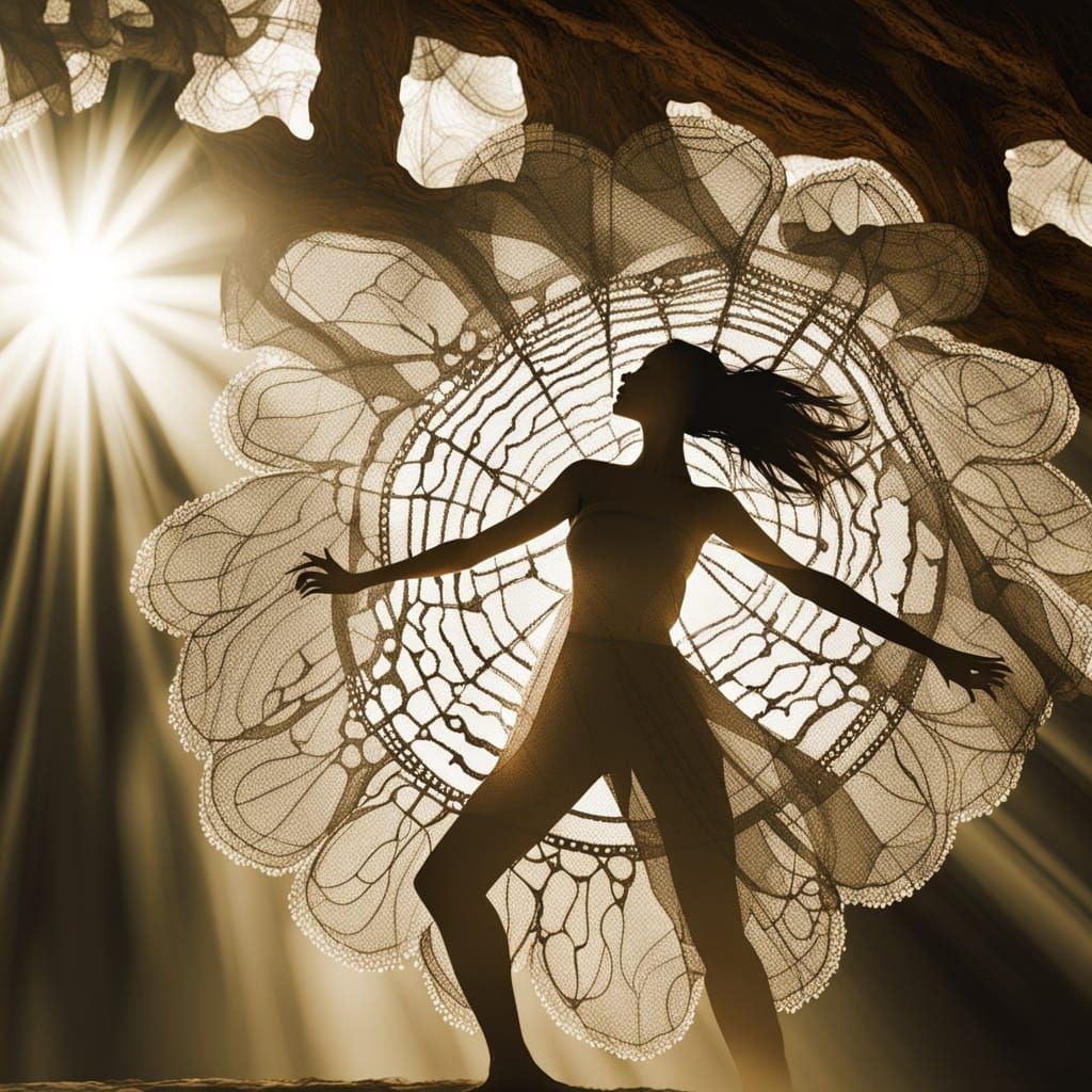 Fractal Mandala Dreamscape with Overlaid Patterns