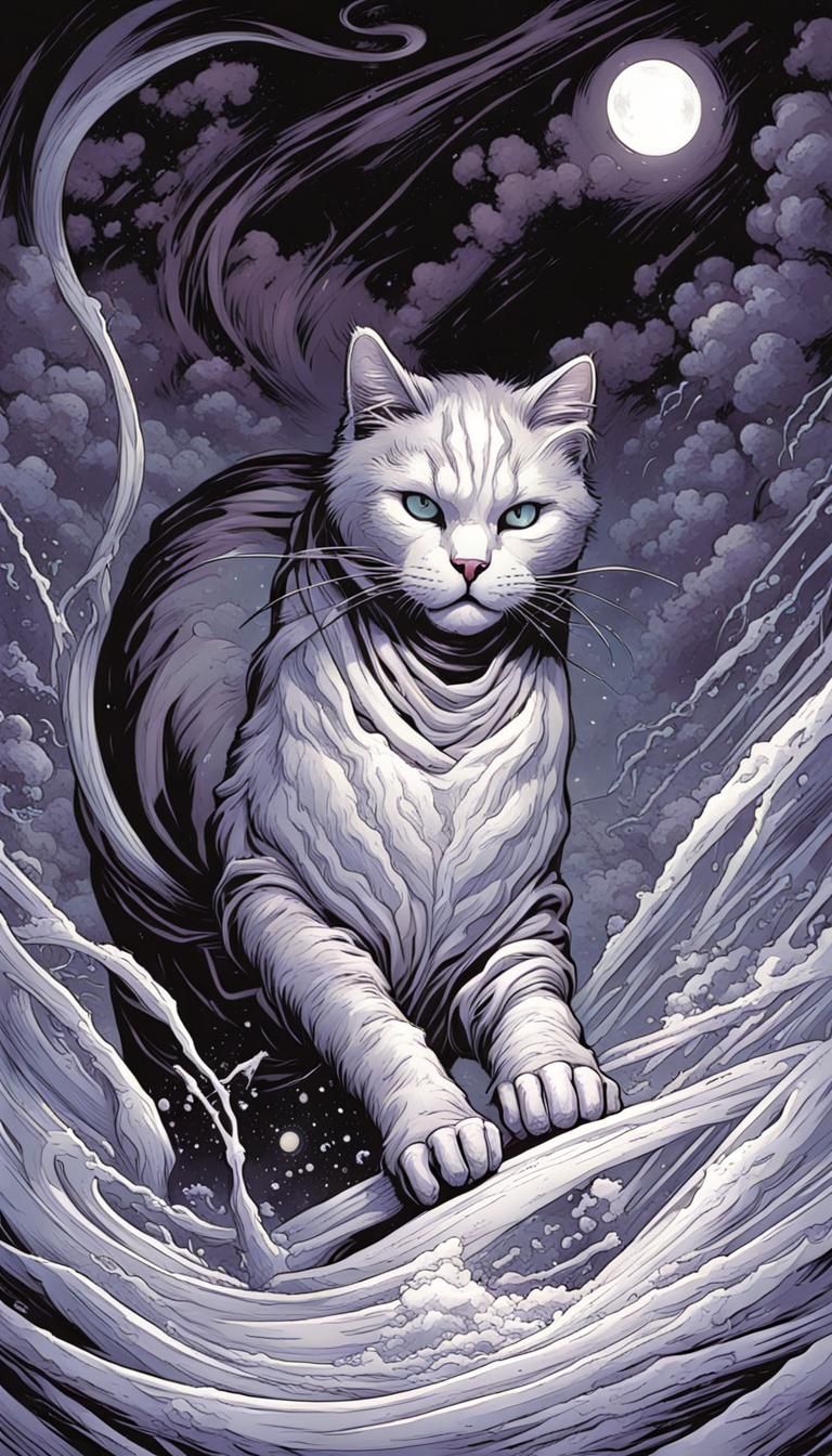 Magic Cat in Comic Book Style