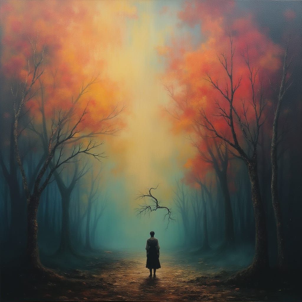 Surreal Dreamscape in Abstract Expressionist Style