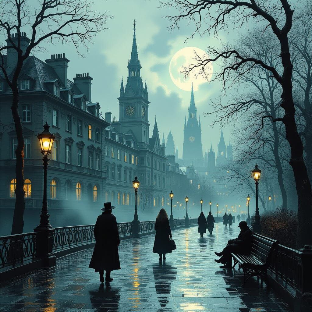 Academist City Park in Gustave Doré Style