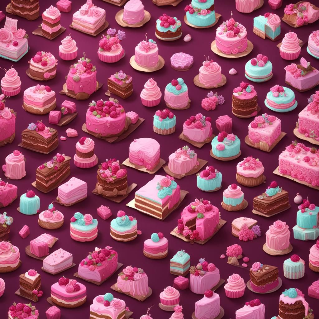 Heart Cake Still Life in Detailed Matte Painting