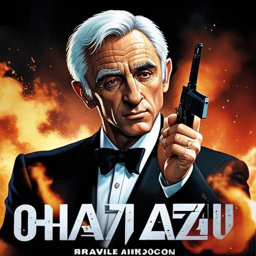 Charles Aznavour as James Bond 007 in "Je n'ai Rien Oublié"