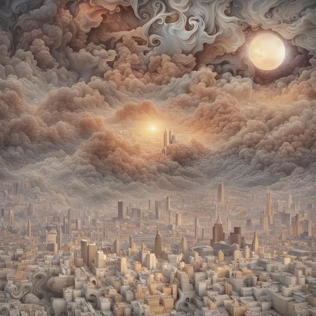 Epic Lunar Eclipse: Psychedelic Art in Volumetric Light