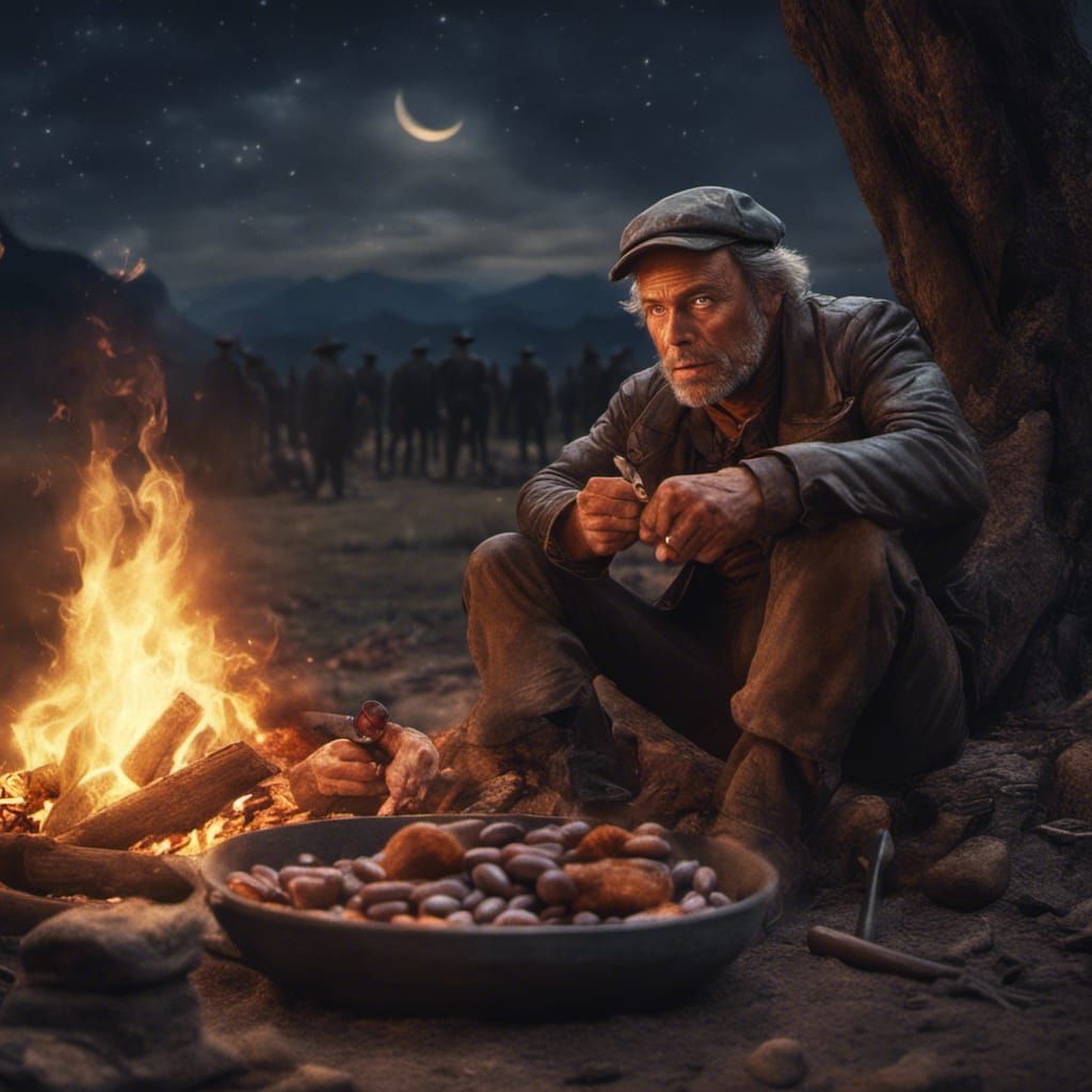 Terence Hill at Campfire, Digital Matte Painting
